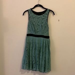 Teal Blue & Black semi formal dress